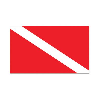 Diver diving flag scuba car bumper sticker decal 5" x 3"