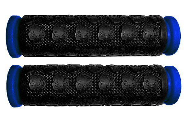 Kawasaki atv bayou brute force prairie blue thick skull handlebar gel hand grips