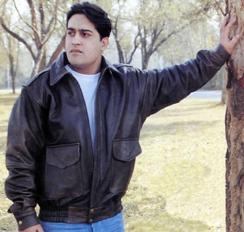 Classic retro brown leather bomber jacket - nwt