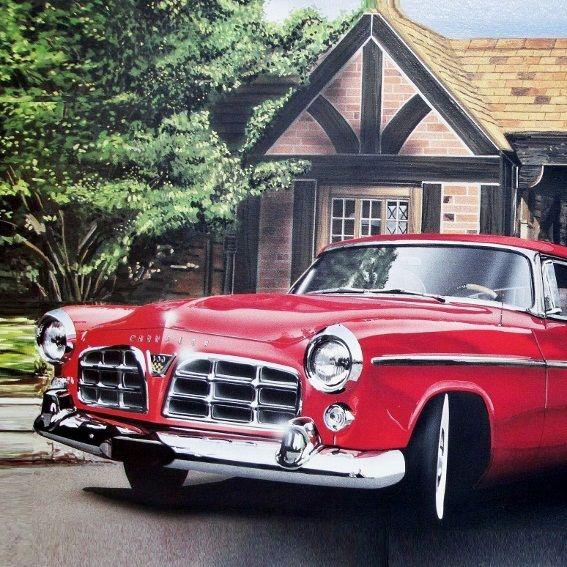 Chrysler 300a 1955 1956 nascar 354 331 392 hemi -6 old dealer art prints posters