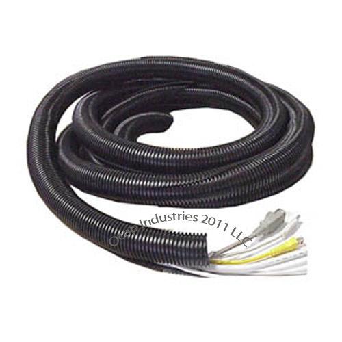  1/4" x 100' split wire loom, black split convoluted tubing conduit 