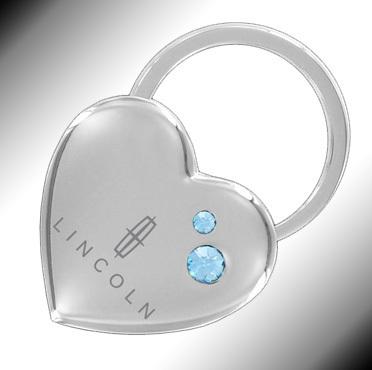 *lincoln®* key chain fob holder ring *chrome*