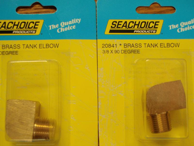 Fuel fitting 90 degree elbow 3/8" pipe brass 20841 pair fuel parts boat tank 