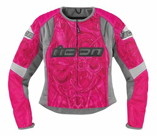 New icon overload sportbike sb1 womens mesh jacket, rose pink, 2xl/xxl
