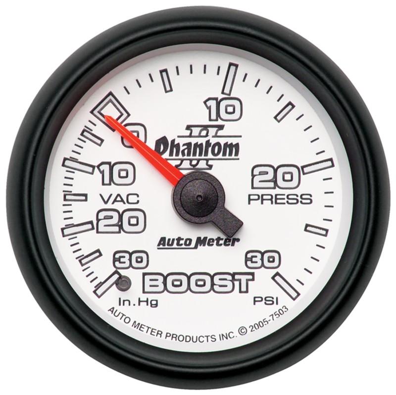 Auto meter 7503 phantom ii; mechanical boost/vacuum gauge