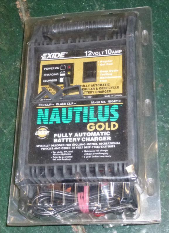 Exide 12 volt 10 amp, fully automatic battery charger nautilus gold