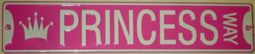 Princess way street parking sign pink girl room 24" x 5" one only daughter gift