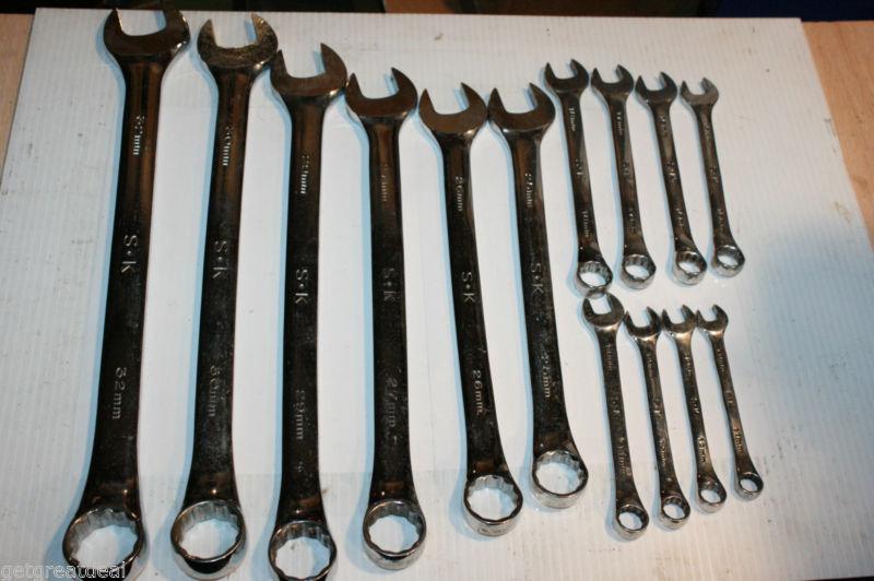Sk tools metric long combination 12-point wrench set 14pcs