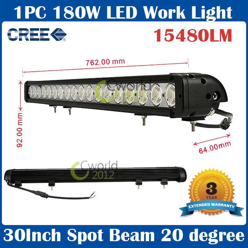 30inch 180w cree led work light bar 4wd ute driving offroads spot lamp 15480lm