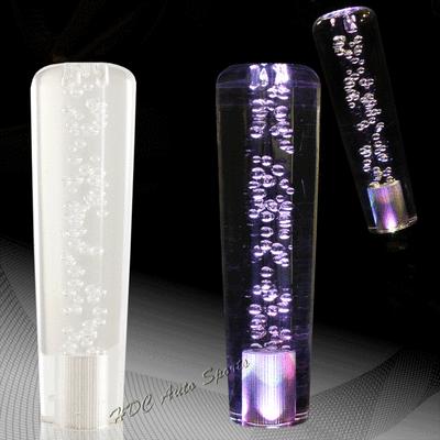 Universal 150mm clear bubble 7 color led gear stick shift shifter screw on knob