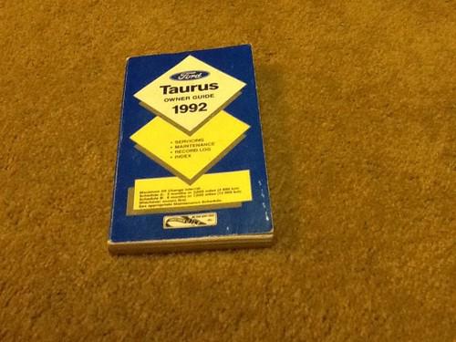 1992 ford taurus  owners  manual
