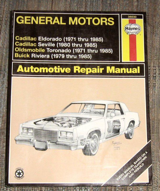 Haynes automotive repair manual cadillac buick oldsmobile 1971-1985 38030