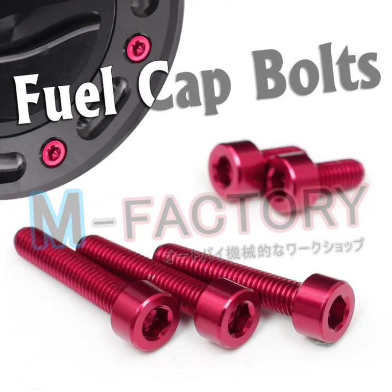 Red aluminum cnc fuel cap bolts screws yamaha yzf r1 06 07 08 09 10 2012 2013