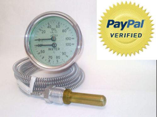 Mgtd mgtc smiths jaeger dual gauge 1 year warranty water temprature oil pressure