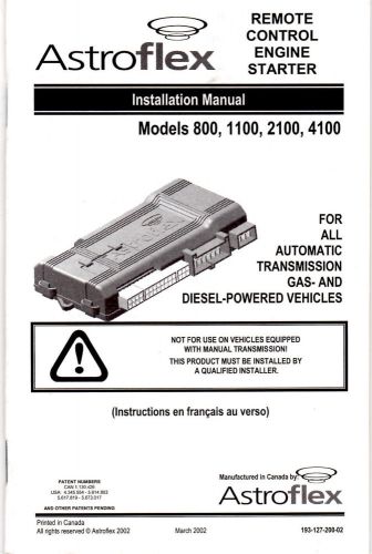 Astrostart 4104 install and user manuals complete