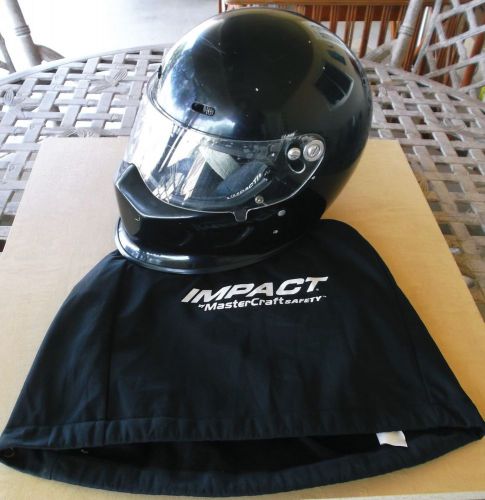 2006 impact racing champ gloss black dot snell motorsports racing helmet, medium