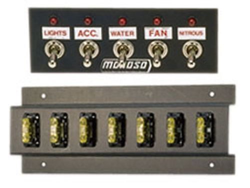 Moroso dash mount switch panel 5-1/2 x 2 in black p/n 74133