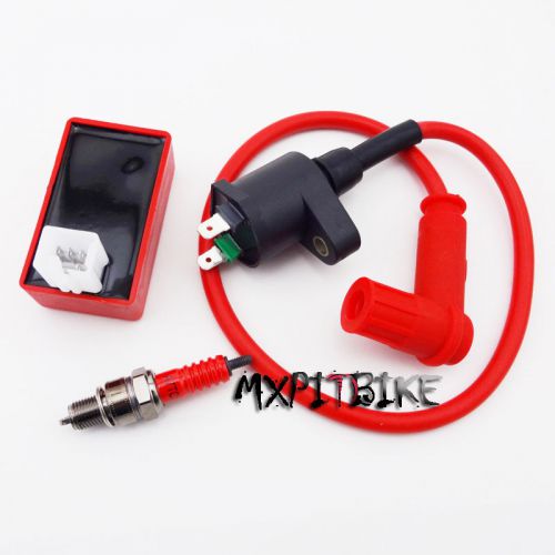 Racing ignition coil ac cdi box spark plug a7tc chinese atv quad pit dirt bike