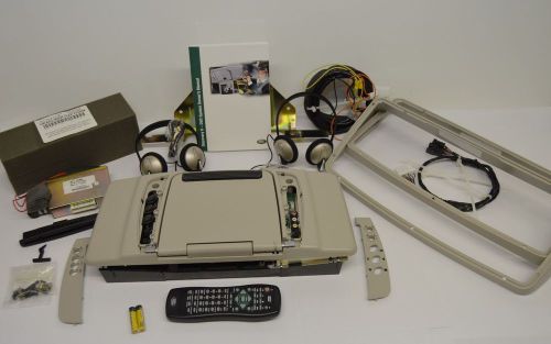 Discovery ii drop down dvd player rear seat entertainment + headphones genuine