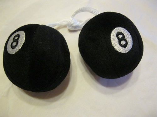 Kool 50&#039;s black fuzzy 3&#034; eight ball to hang from your mirror