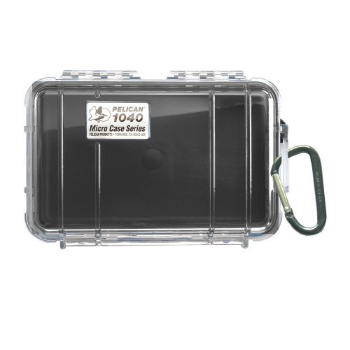 Pelican 1040 micro case w/carabiner - black/clear lid