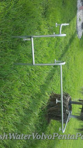 Full aluminum wrap around leaning post  stern railing with ladder 8 ft beam