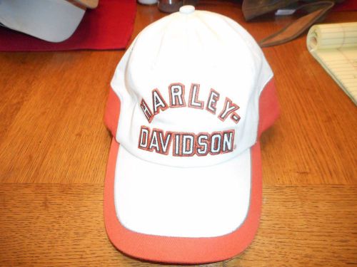 Men's vintage harley-davidson prestige cream, white &amp; orange adj. baseball cap