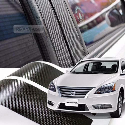 Carbon black b pillar post decal molding sticker 4p for nissan 2013-2016 sentra