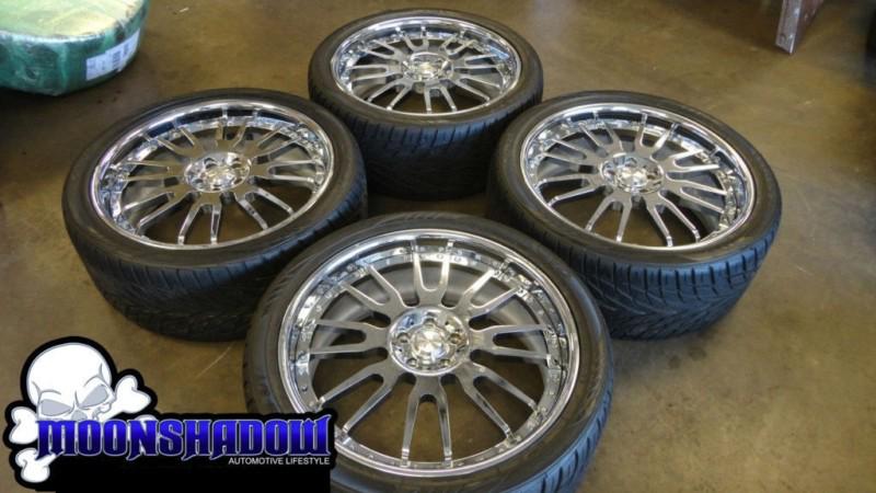 22" avus maybach 57 62 w240 mercedes s-class chrome wheels toyo tires asanti