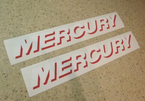 Mercury vintage outboard motor decals white/red 11" free ship + free fish decal!
