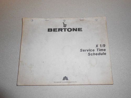 Fiat x19 bertone x1/9 service time schedule 1983