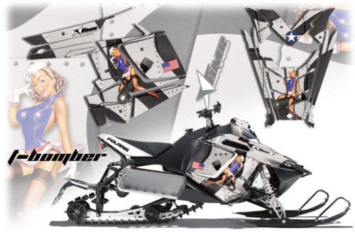 Amr racing graphic decal wrap kit polaris rush pro rmk 600/800 sled snowmobile