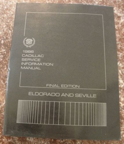 1986 cadillac eldorado seville service information manual near mint oem
