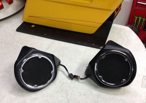 07-13 oem harley touring ultra tour pak pack rear speakers pods with switches