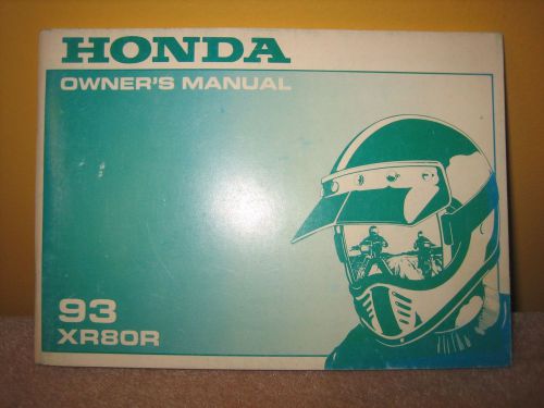1993 honda xr80r oem owners manual book owner's service xr80 xr 80 92