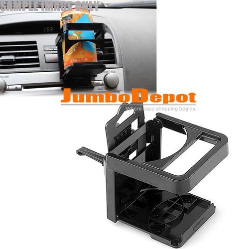 Black folding multi-function car suv air vent beverage drink cup iphone holder 