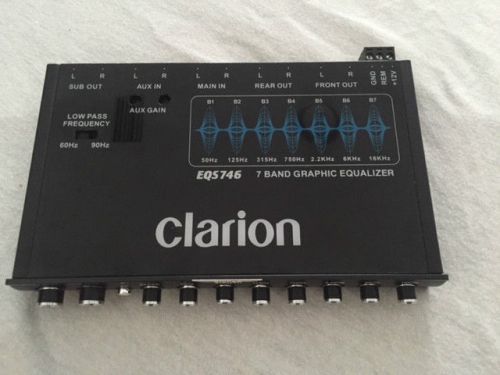 Clarion eqs746 7-band graphic rotary equalizer eq w/subwoofer level control
