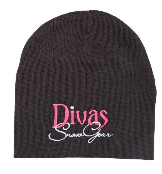 Divas snow gear ladies knit beanie - black