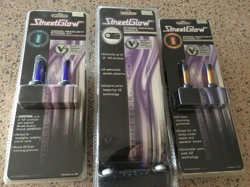 Lot of streetglow strobe control module and headlights stobes blue orange