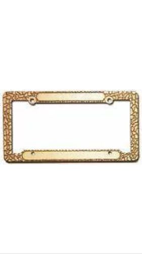 New htf - cruiser # 20372 24k gold plated nugget style license plate frame