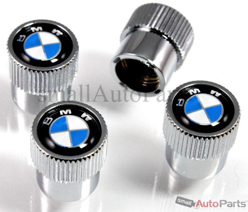 Sell (4) Genuine BMW Roundel Logo Chrome ABS Tire/Wheel Stem air Valve