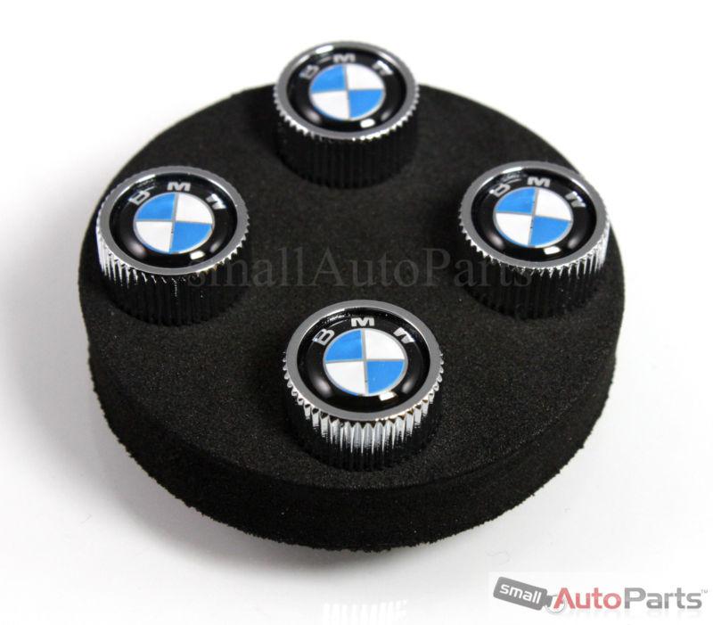 Sell (4) Genuine BMW Roundel Logo Chrome ABS Tire/Wheel Stem air Valve