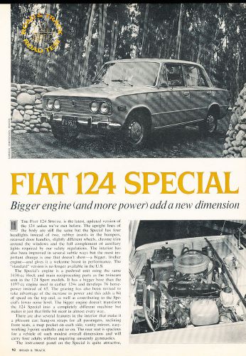 1970 fiat 124 special - road test - classic article d205
