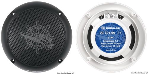 Osculati black two way 23nm 60 watt slim loudspeakers