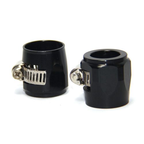 2pcs an8 8an -8 8 oil fuel line hose finisher aluminum clamp fittings adaptor bk