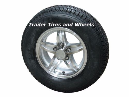 Lse 175/80d13 lrc bias trailer tire on 13" 5 lug aluminum trailer wheel acc