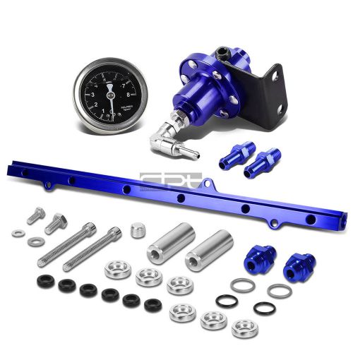 Adjustable 160 psi fuel pressure regulator blue+injector rail for jza80 supra
