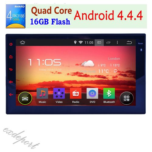 Universal 2 din 7" quad-core pure android 4.4 os car stereo gps navi wifi radio