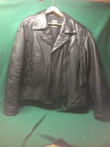 Women's hein gericke size (large) 40/12 w fringe leather motorcycle jacket