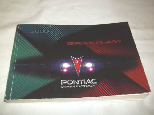 2000 pontiac grand am owner&#039;s manual. good used condition  / free s/h,,